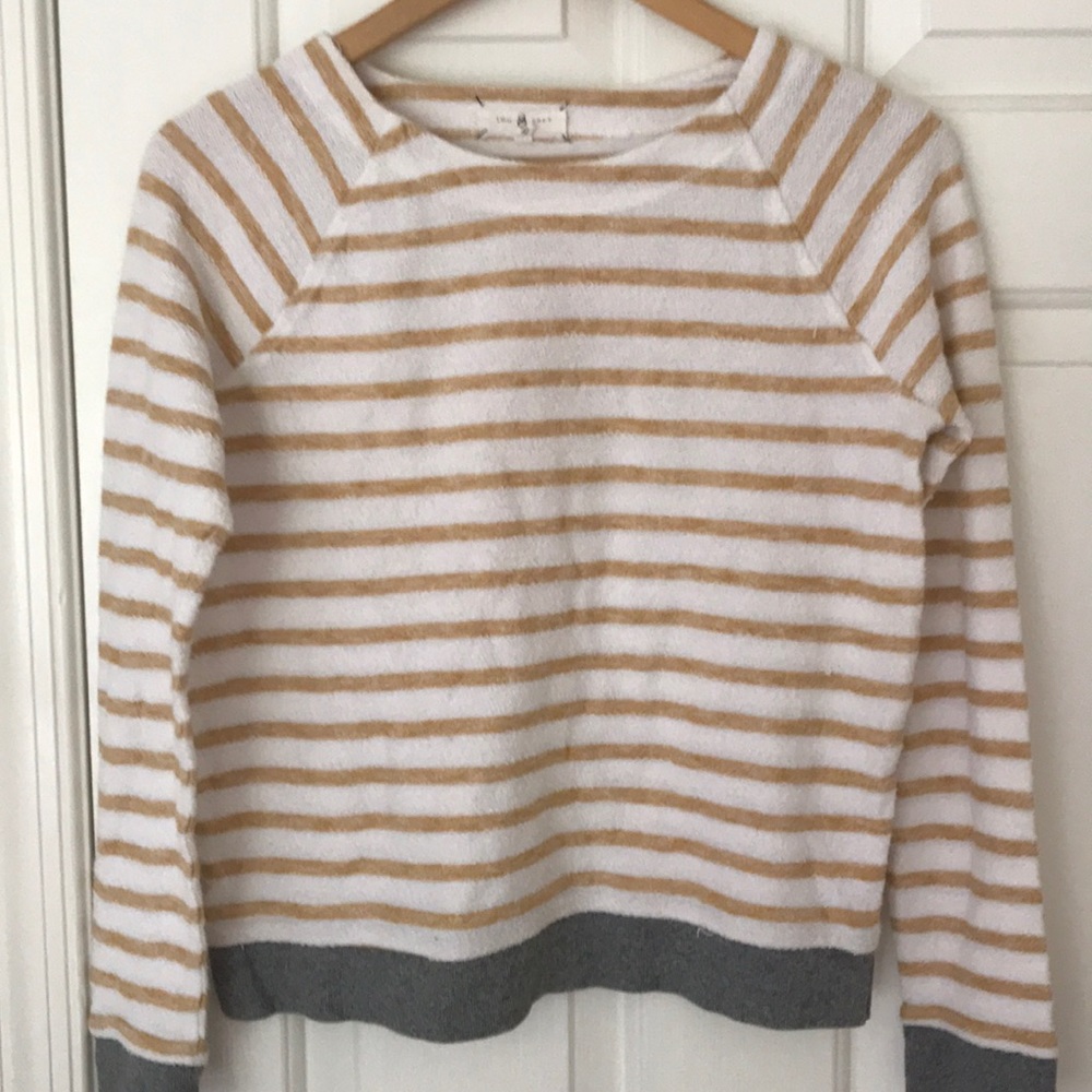 Striped terry long sleeved top